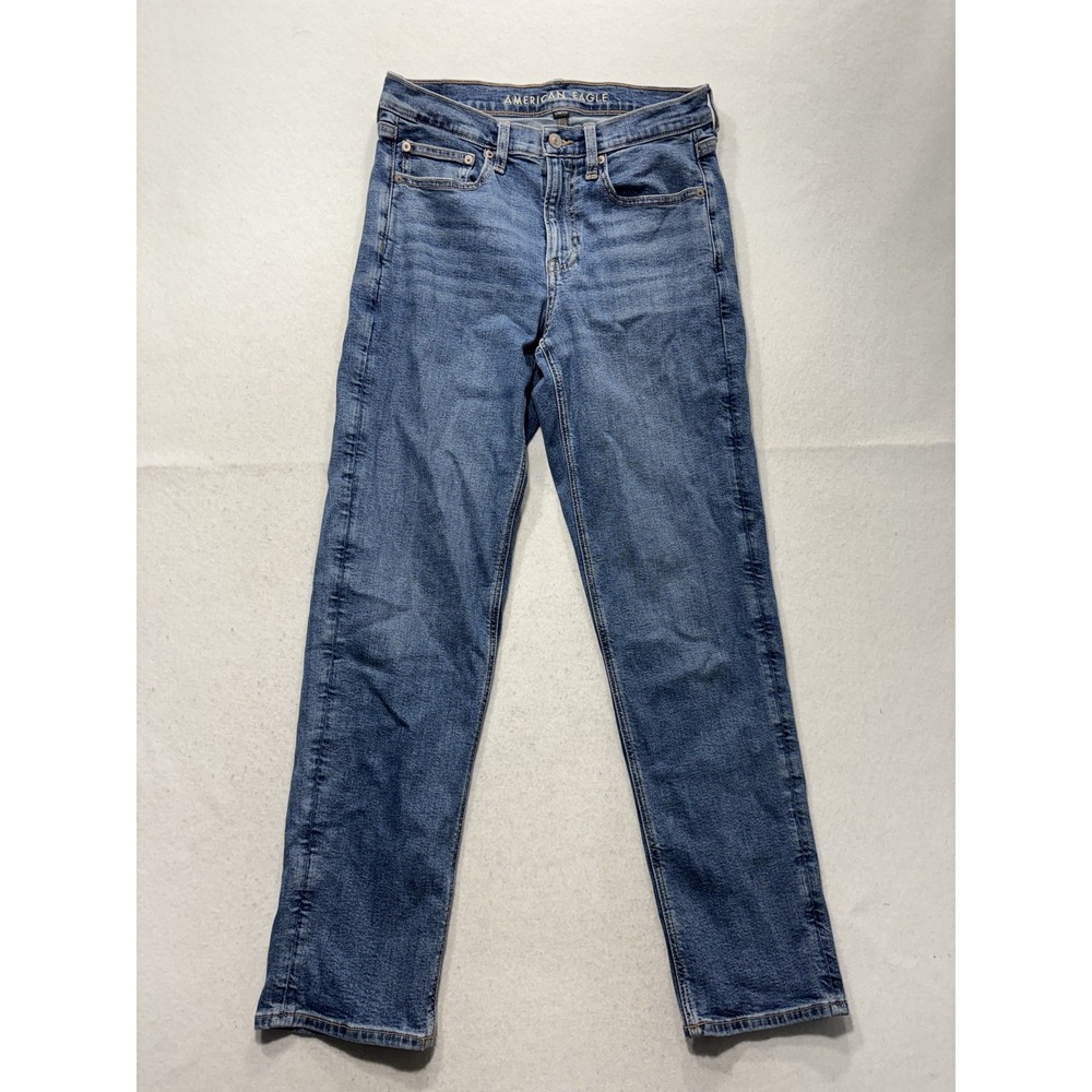 American Eagle 90s Straight Jeans Womens 6 Blue Medium Wash High Rise 30x30.5
